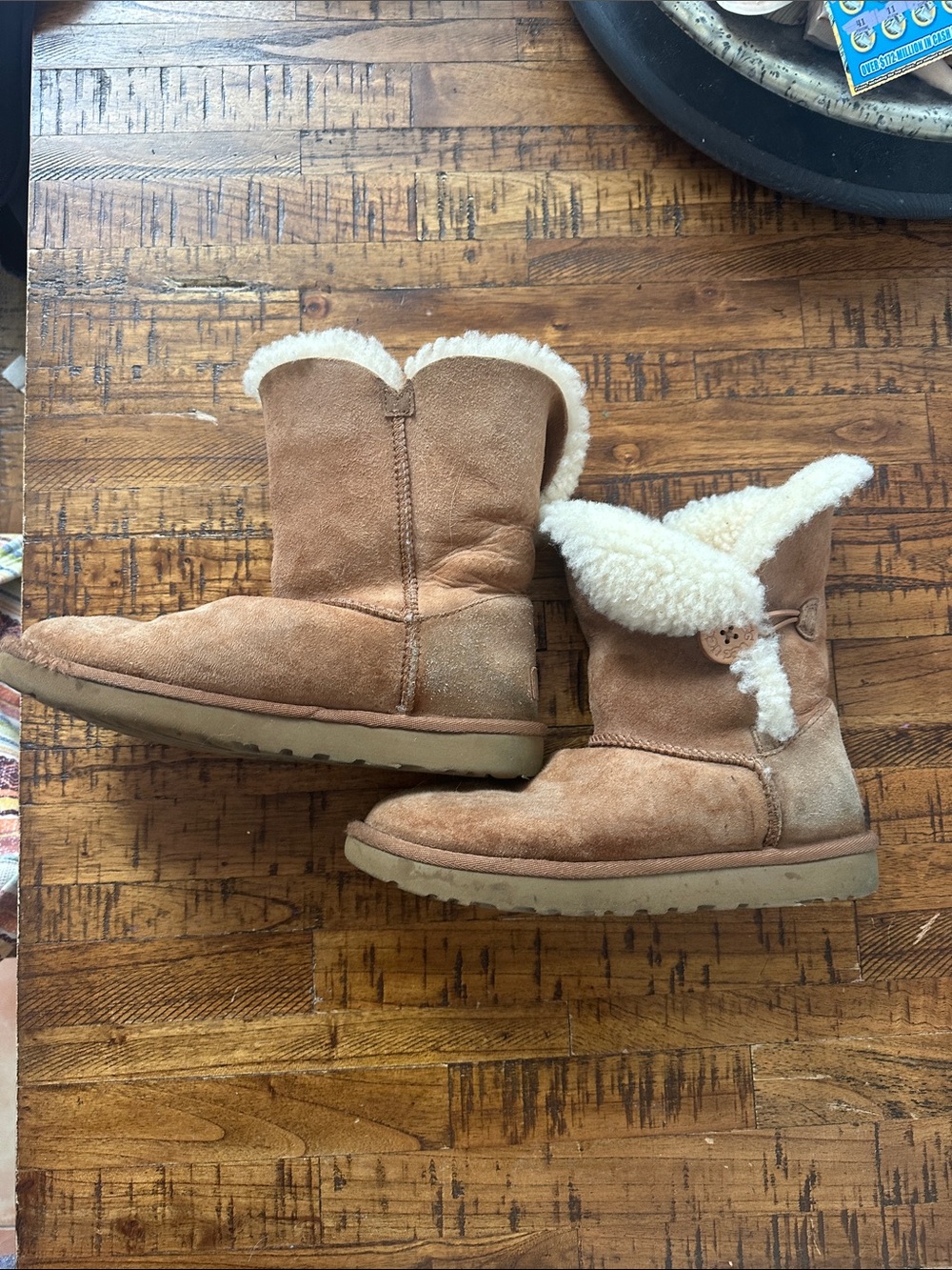 UGG Chestnut Shearling-Trim Suede Ankle Boots
